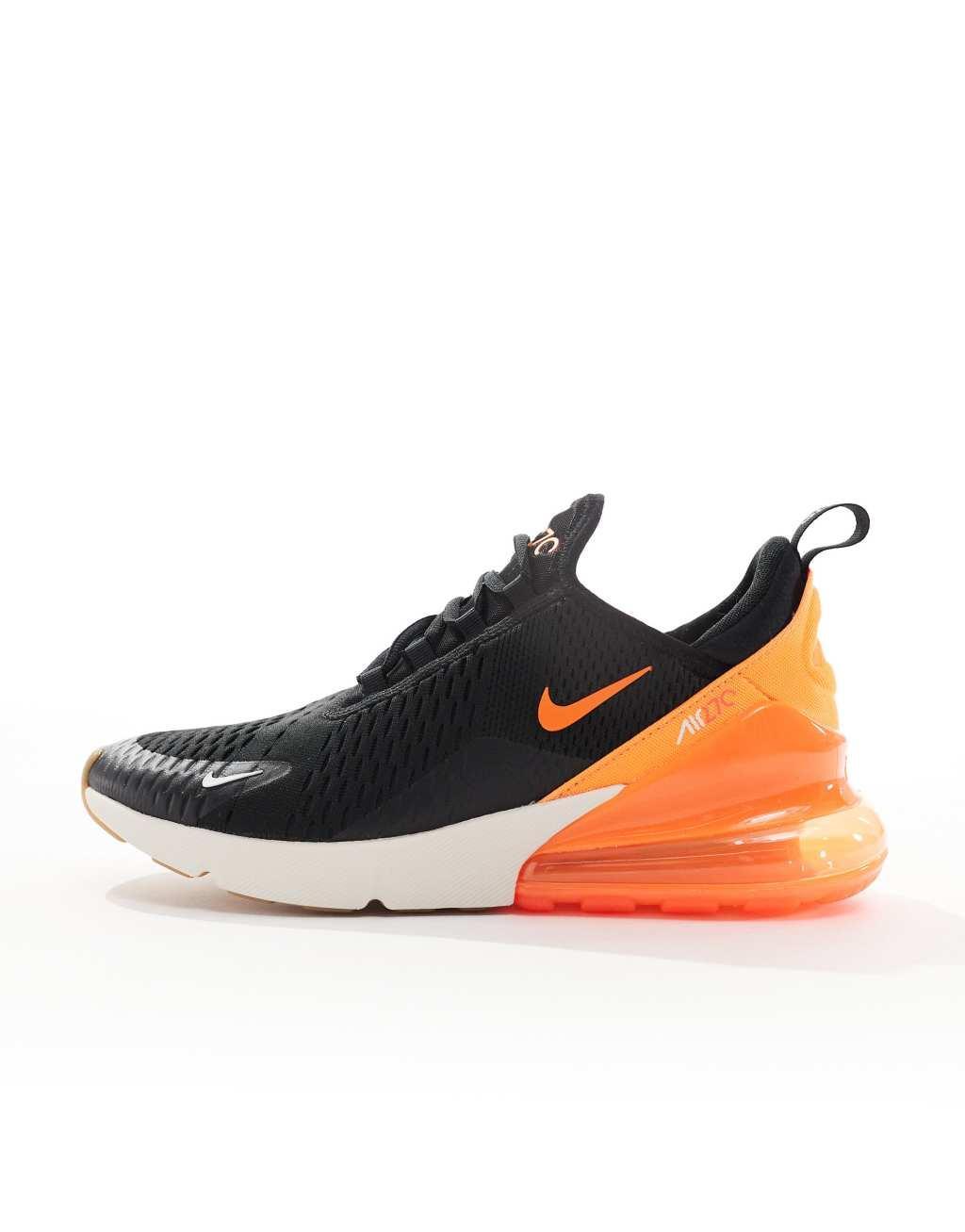 Nike air max 270 sneakers in black and orange Product Image