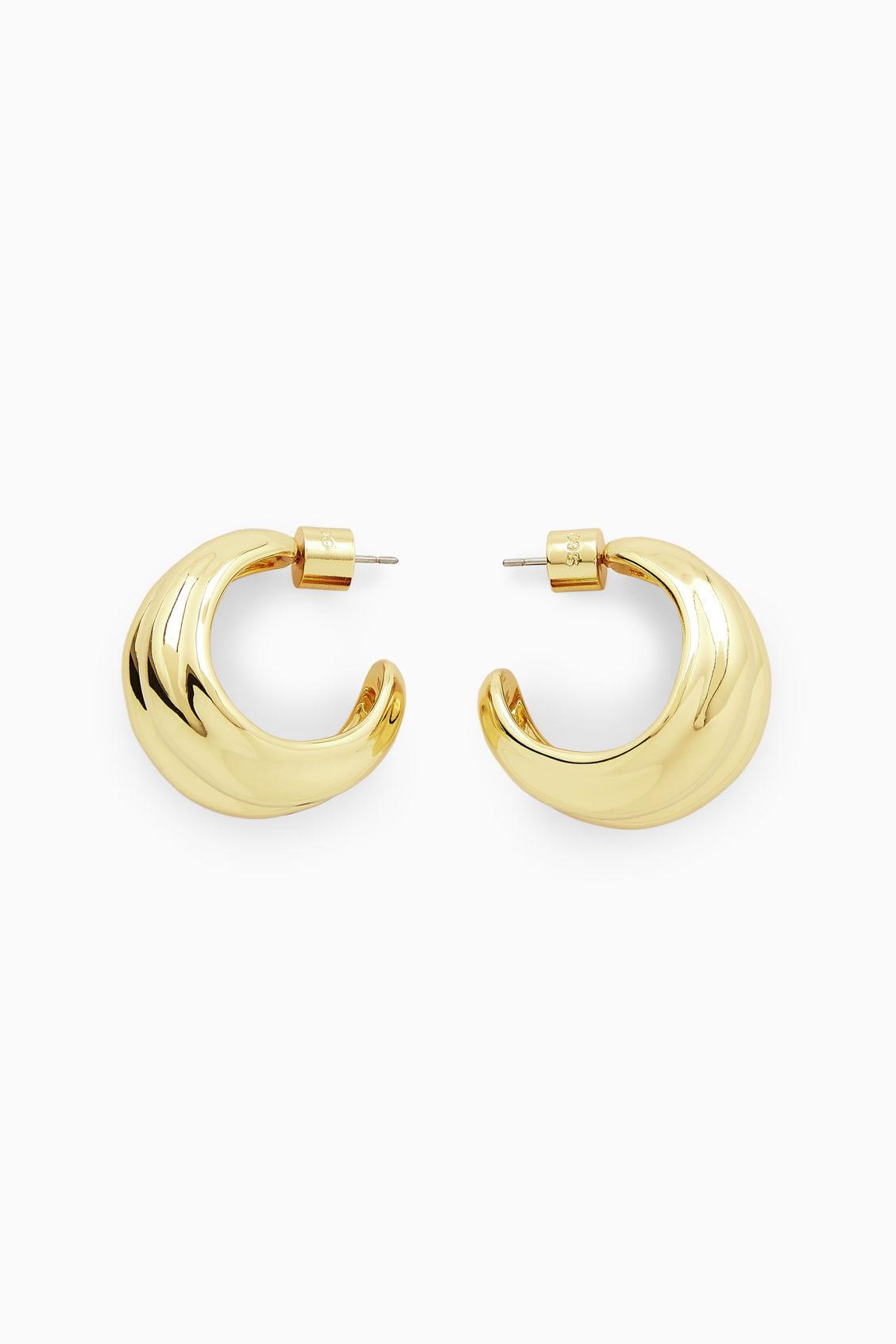 LAYERED CHUNKY HOOP EARRINGS Product Image