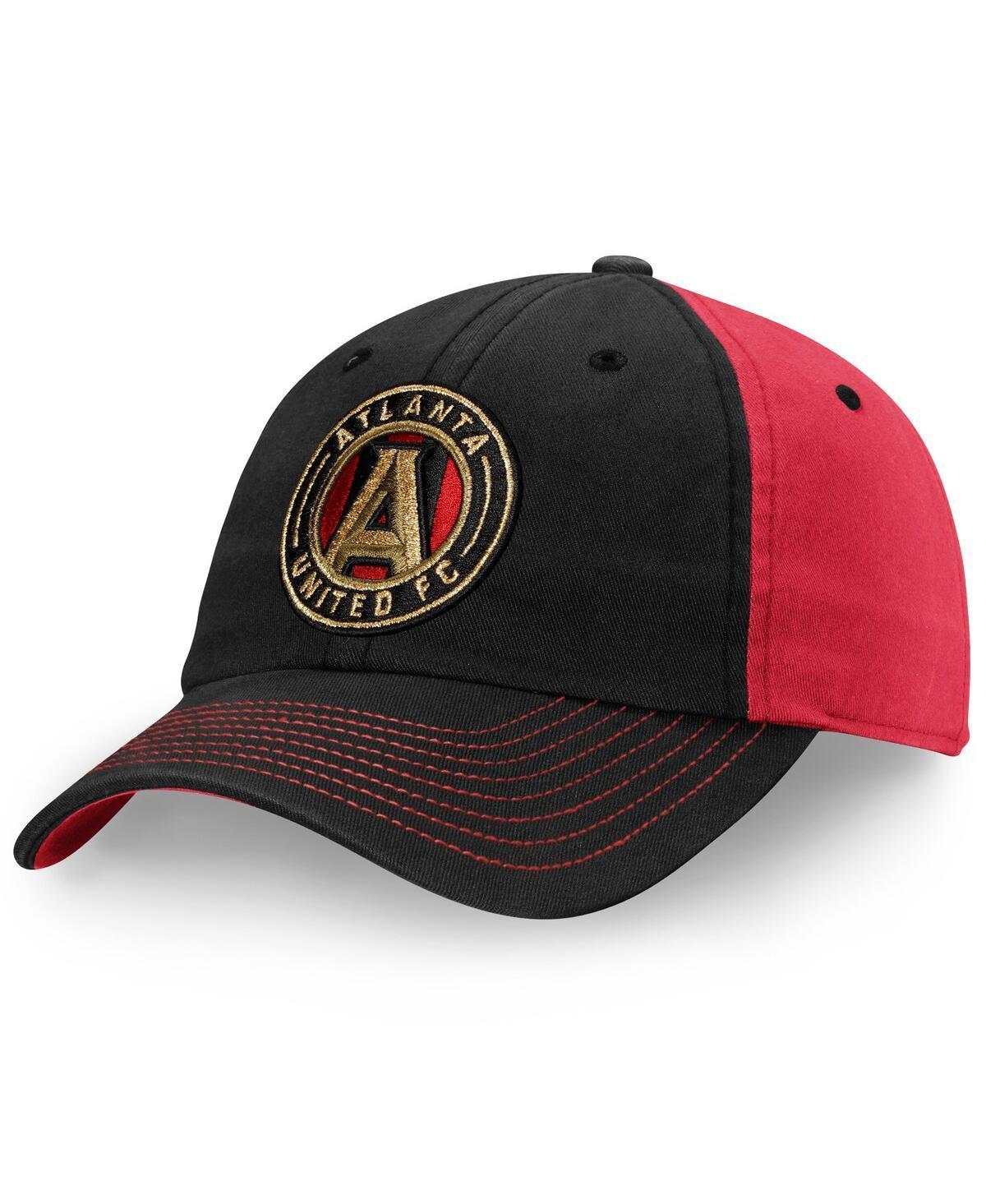 Mens Fanatics Branded Black/Burgundy Atlanta United FC Iconic Blocked Fundamental Adjustable Hat Product Image