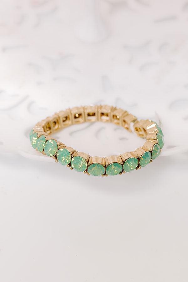 All The Sparkles Stretch Bracelet in Mint Product Image