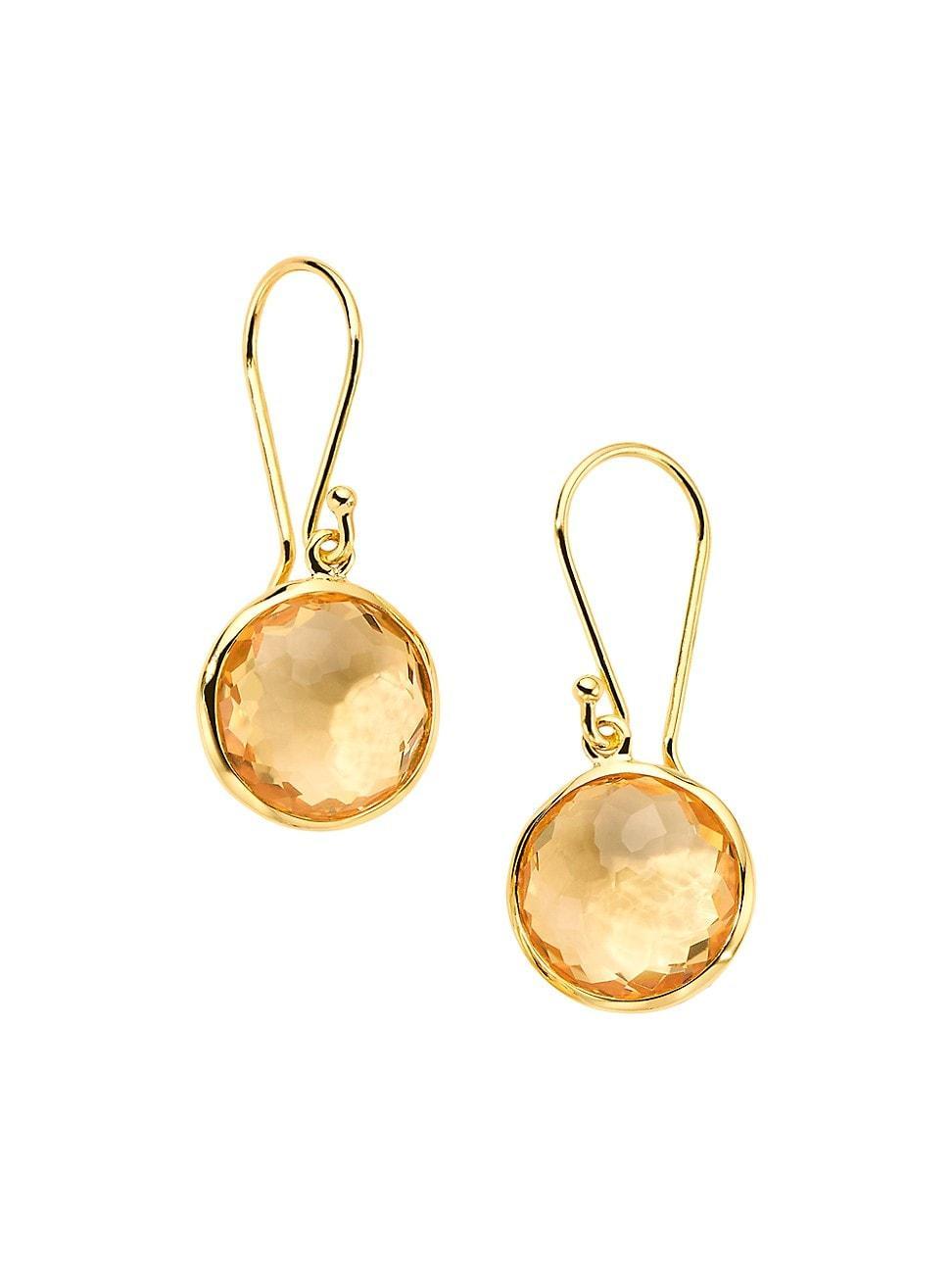 Womens Lollipop 18K Yellow Gold & Honey Citrine Mini Drop Earrings Product Image