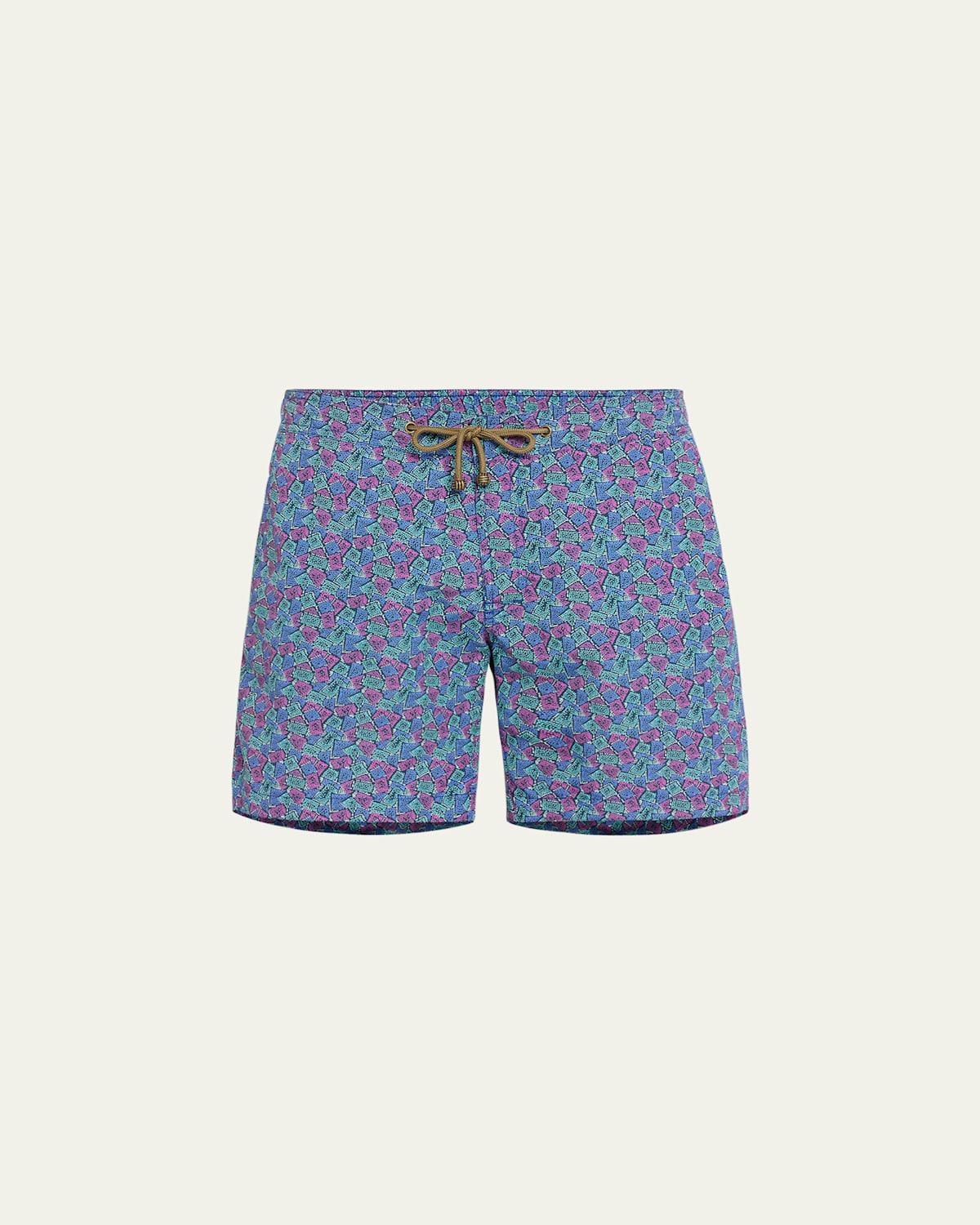 Mens Dotted Checks Swim Shorts Product Image