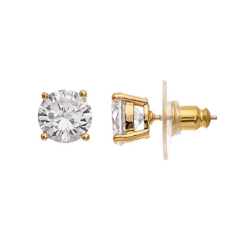 Nine West Prong Round Stud Earring, Womens, Gold Tone Product Image