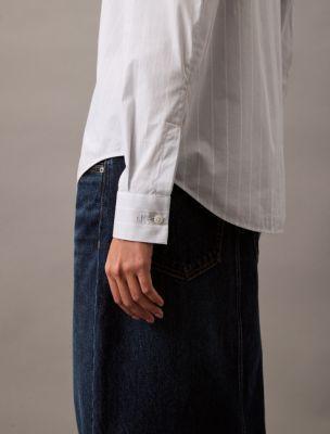 Stretch Poplin Stripe Relaxed Button-Down Shirt Product Image