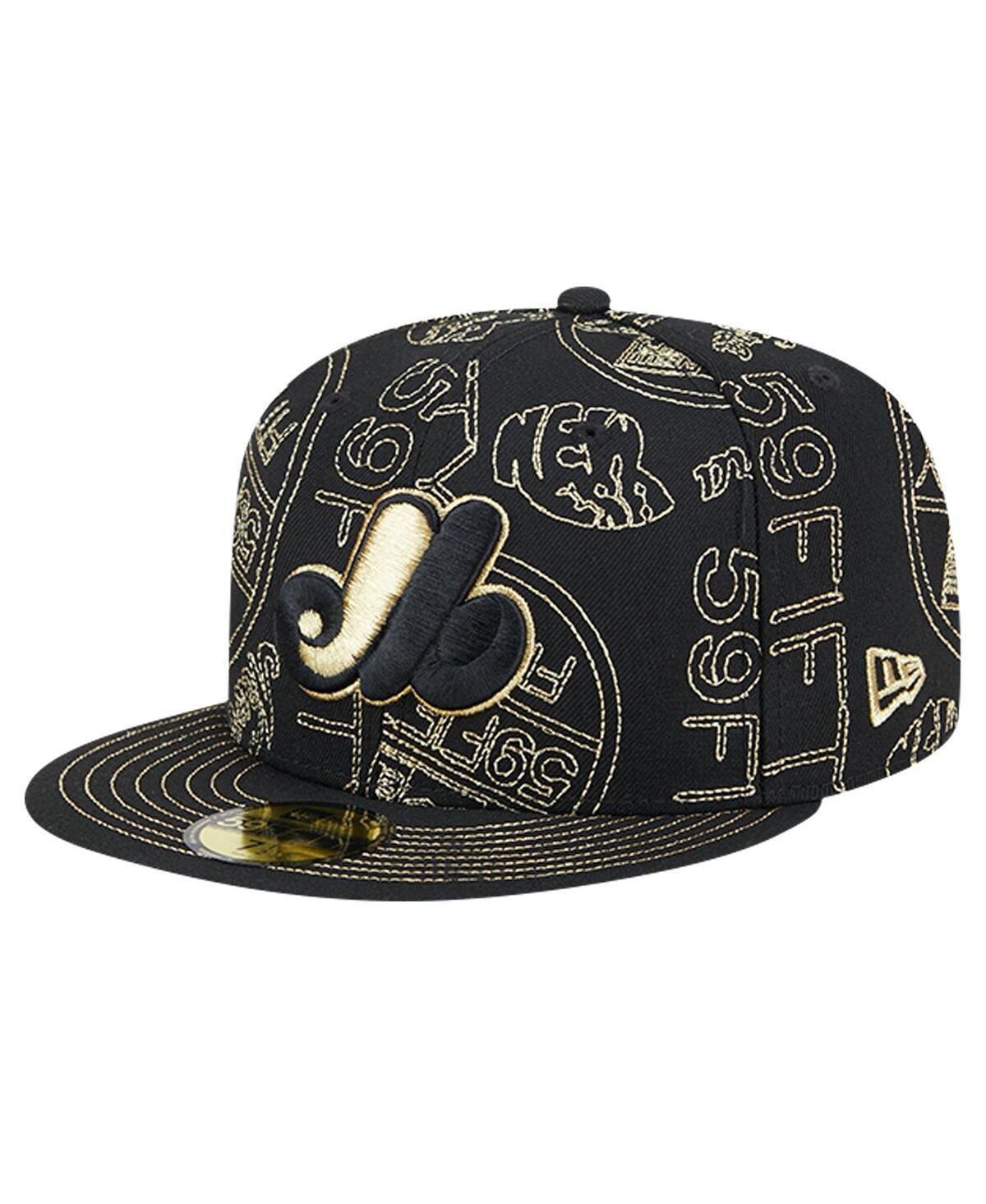 New Era Mens Black Montreal Expos 59FIFTY Day Allover Fitted Hat Product Image