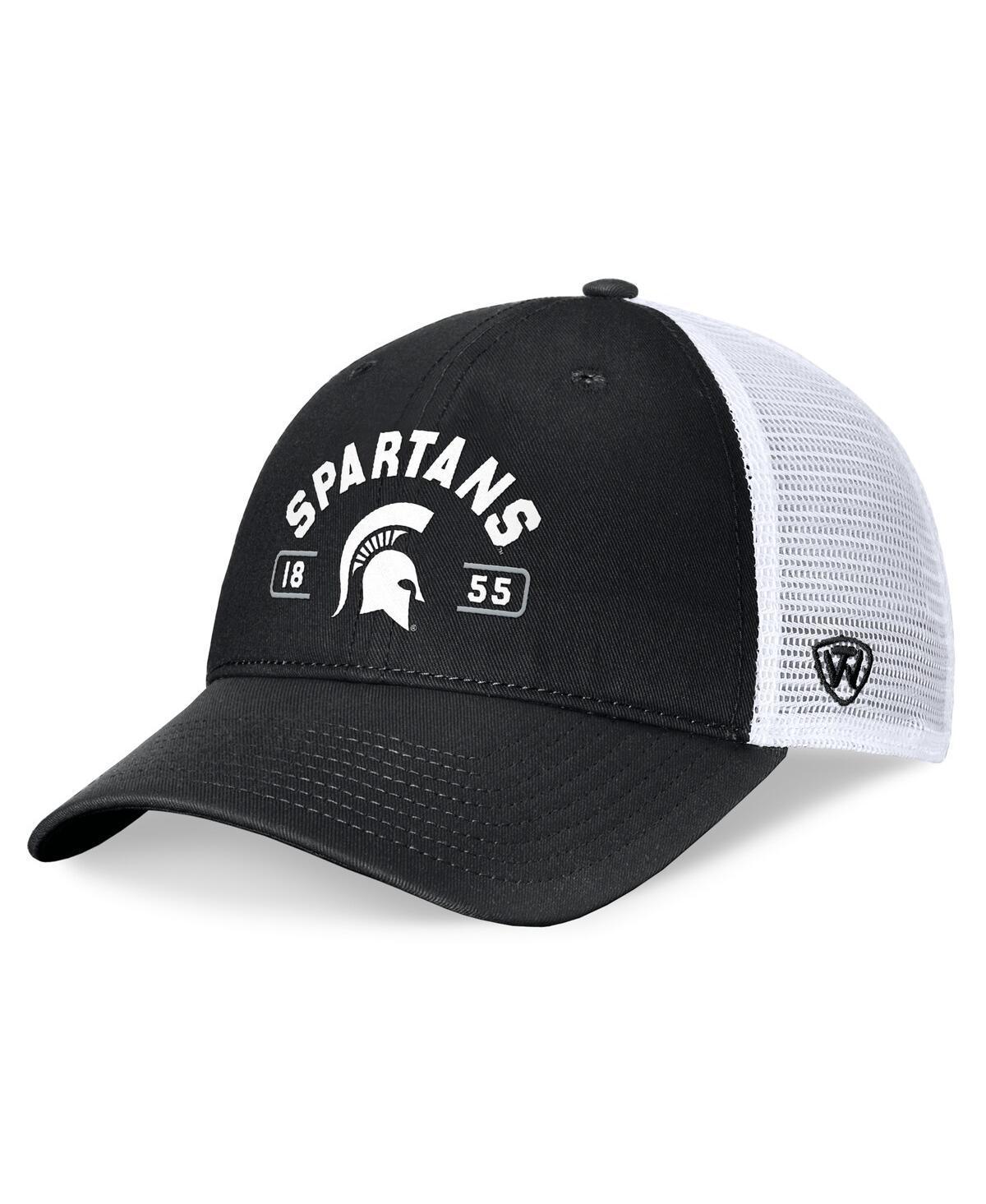 Top of the World Mens Black Michigan State Spartans Free Kick Trucker Adjustable Hat - Black, White Product Image