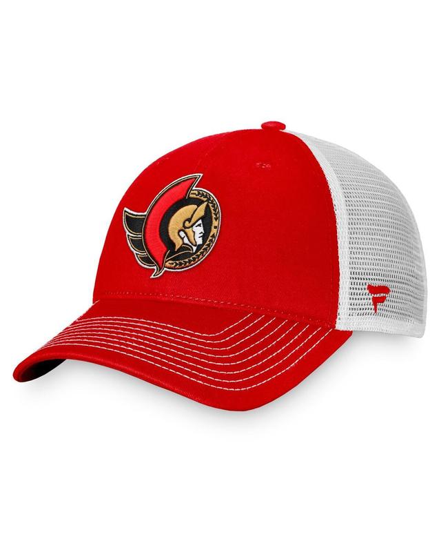 Mens Fanatics Branded Red/White Ottawa Senators Slouch Core Primary Trucker Snapback Hat Product Image