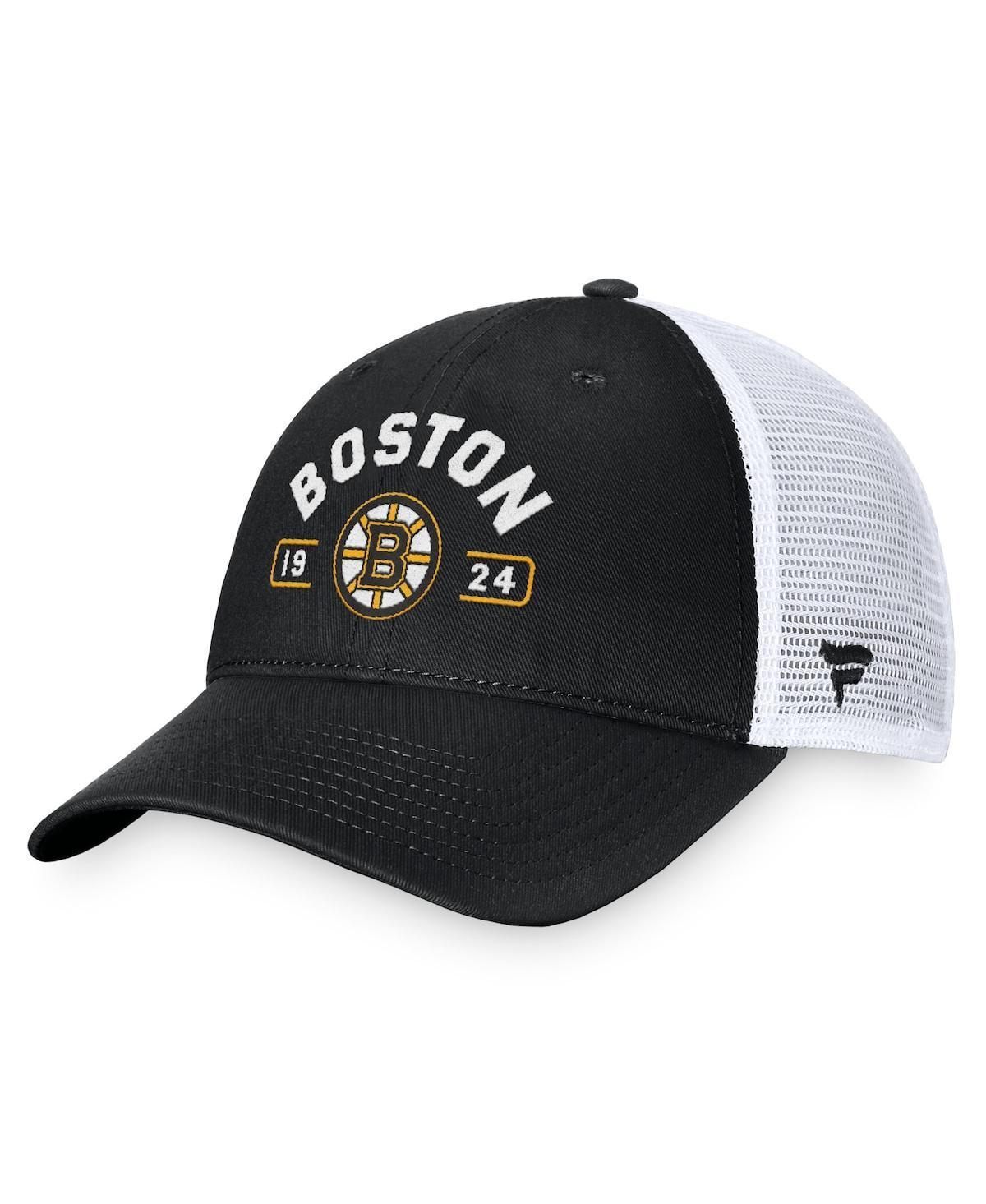 Mens Fanatics /White Boston Bruins Free Kick Trucker Adjustable Hat Product Image