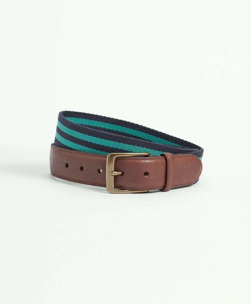 Webbed Cotton Belt With Brass-Tone Buckle Product Image