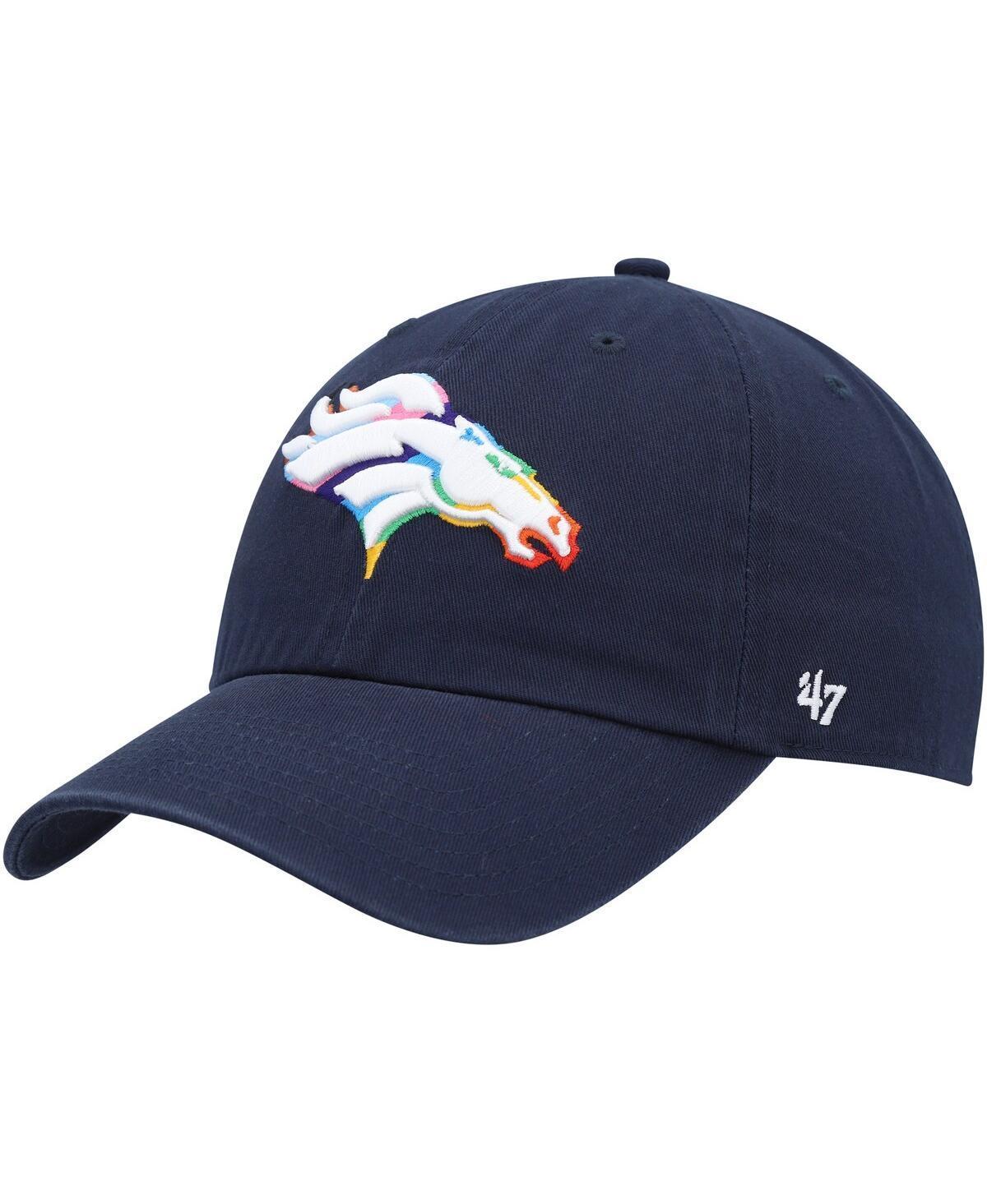 Mens 47 Brand Navy Denver Broncos Pride Clean Up Adjustable Hat Product Image