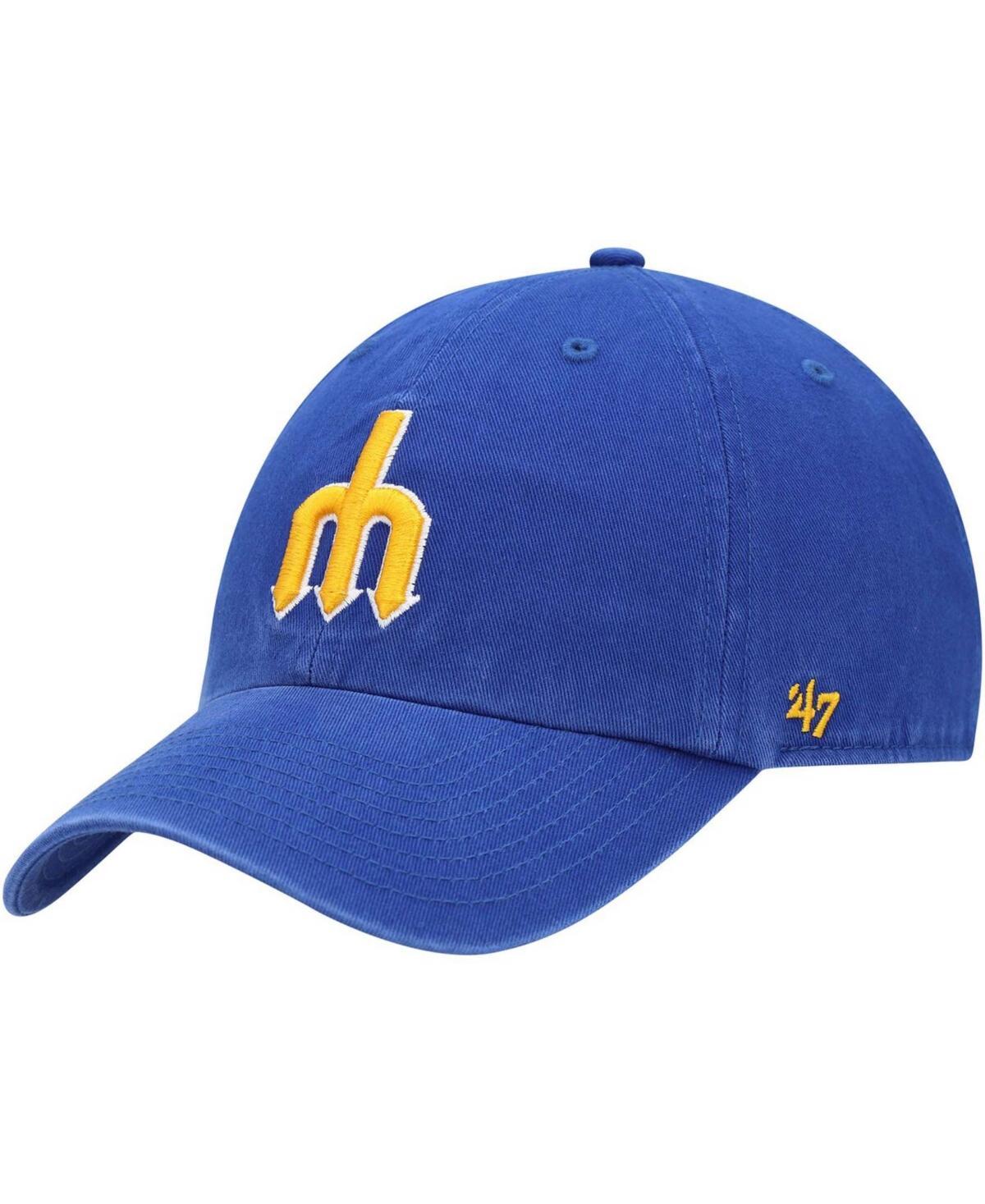 Mens Royal Seattle Mariners 1977 Logo Cooperstown Collection Clean Up Adjustable Hat Product Image