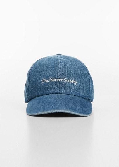 MANGO - Denim cap with message - One size - Women Product Image