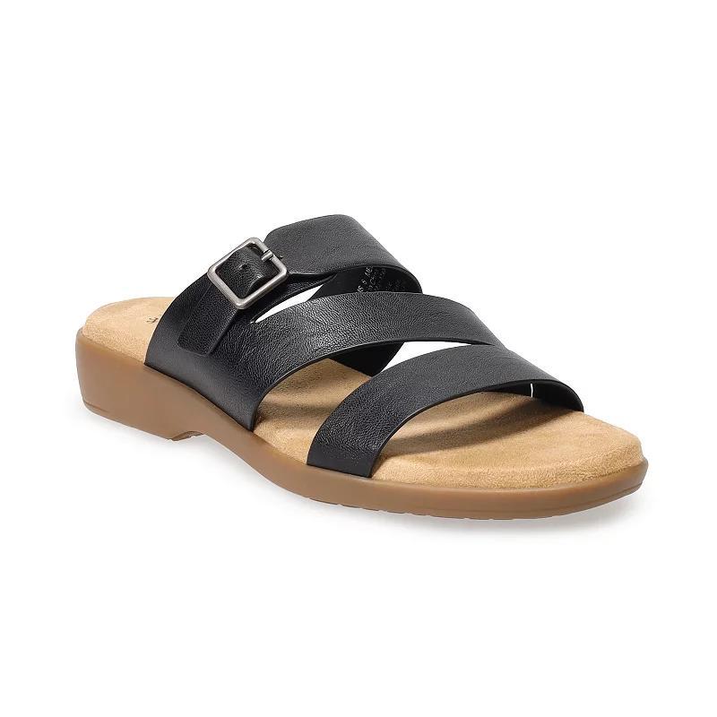 Croft & Barrow Womens Comfort Slide Sandals Black Product Image