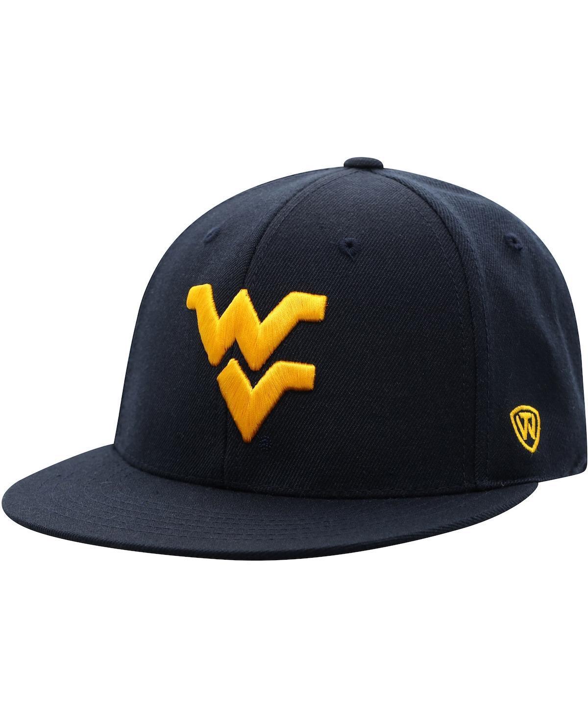 Mens Top of the World Navy West Virginia Mountaineers Team Color Fitted Hat Product Image