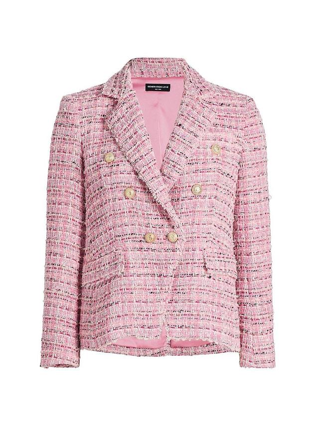 Womens Eliza Tweed Double-Breasted Blazer Product Image