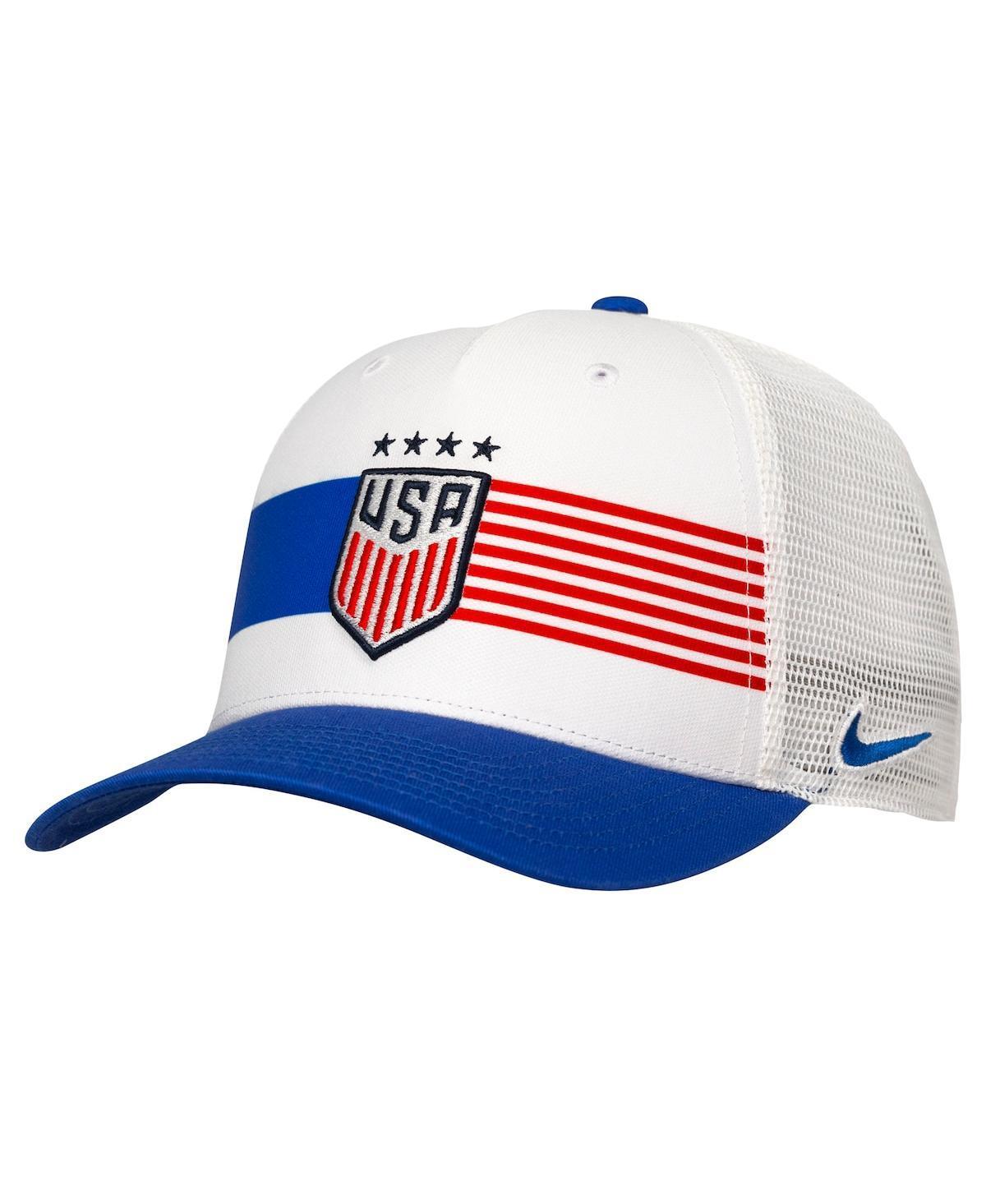 Nike Mens White Uswnt Trucker Stretch-Snap Adjustable Hat - White, Royal Product Image