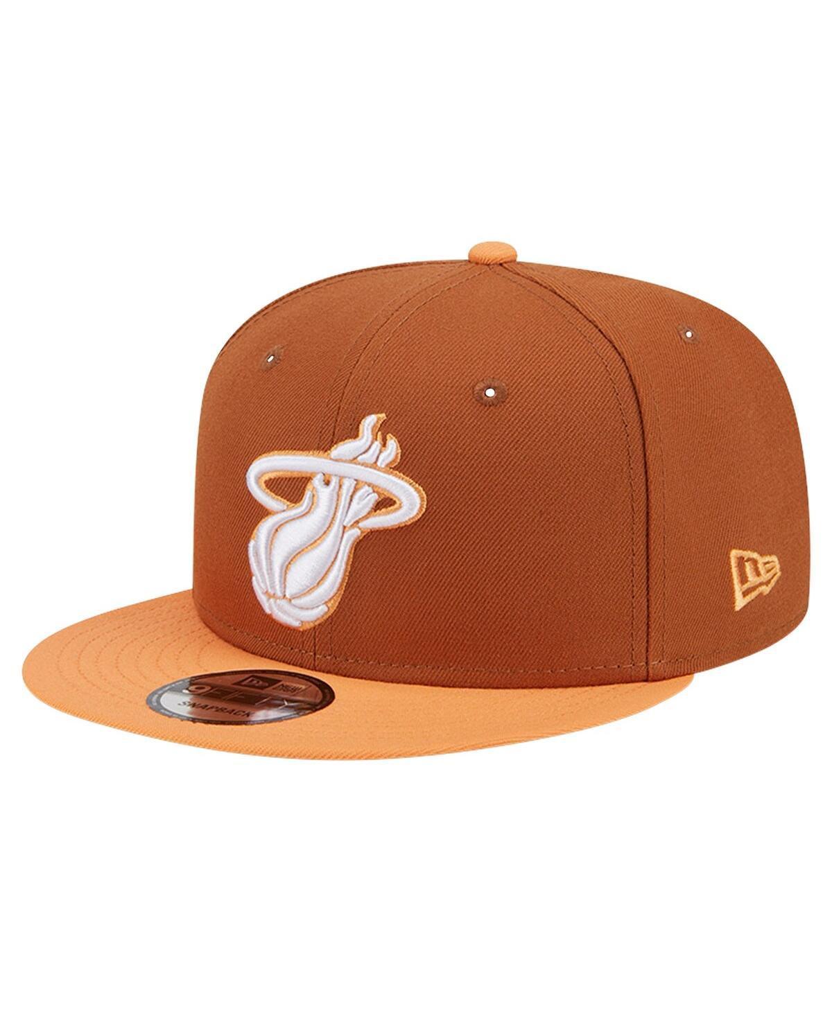 Mens New Era /Orange Miami Heat 2-Tone Color Pack 9FIFTY Snapback Hat Product Image