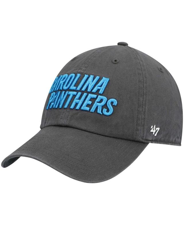 Mens Charcoal Carolina Panthers Clean Up Script Adjustable Hat Product Image