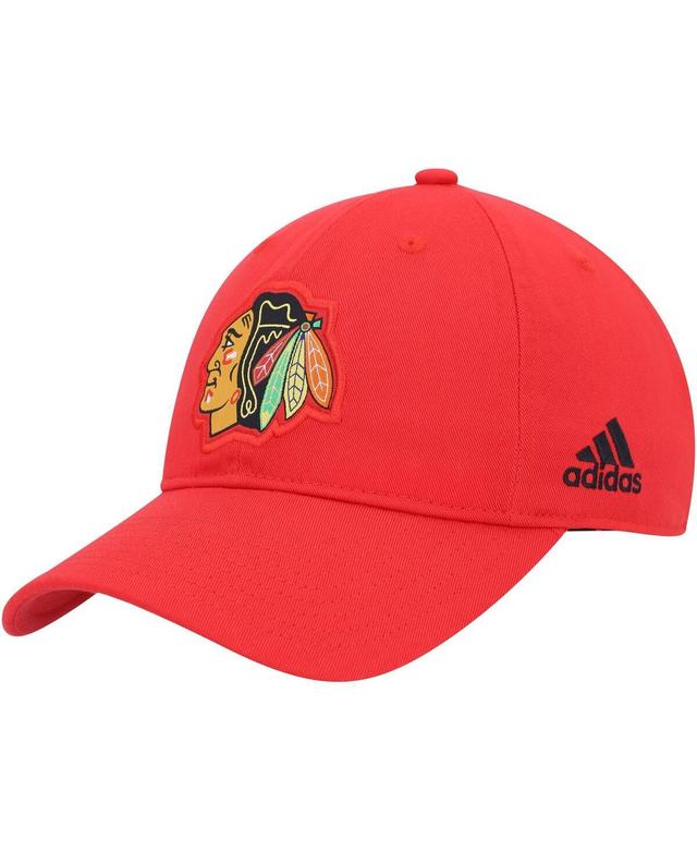 Mens adidas Chicago Blackhawks Primary Logo Slouch Adjustable Hat Product Image