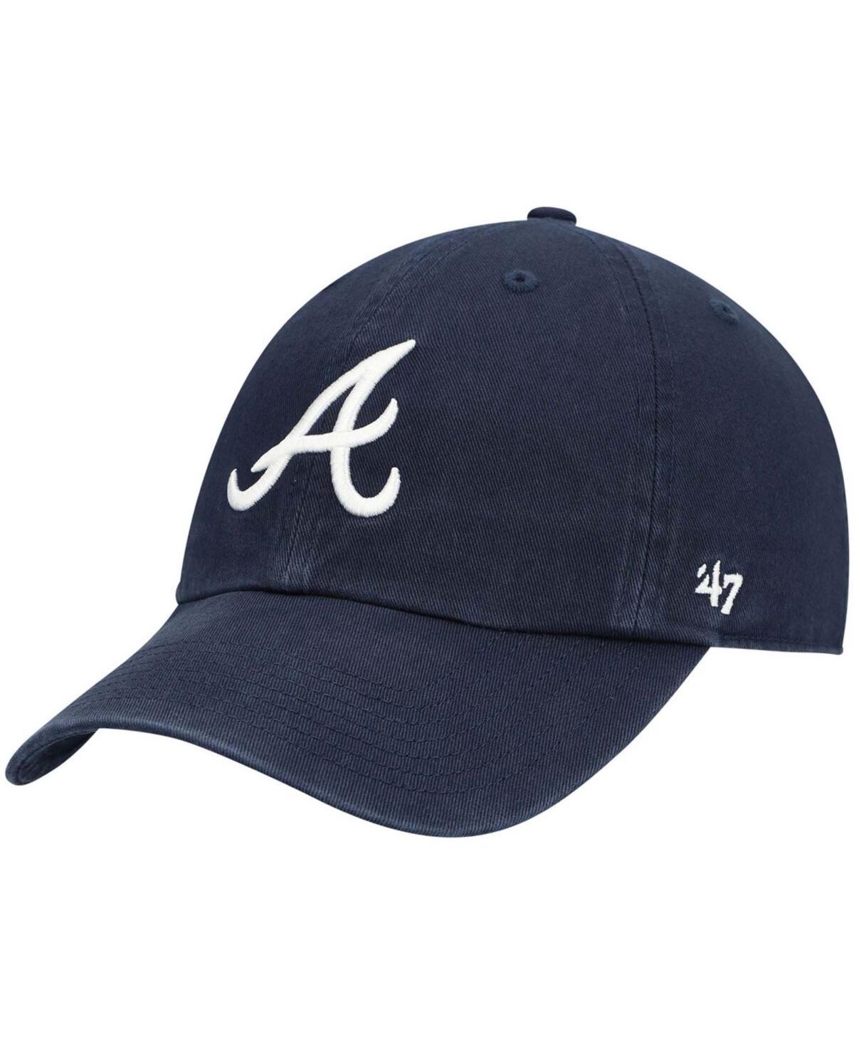 Boys Navy Atlanta Braves Team Logo Clean Up Adjustable Hat Product Image