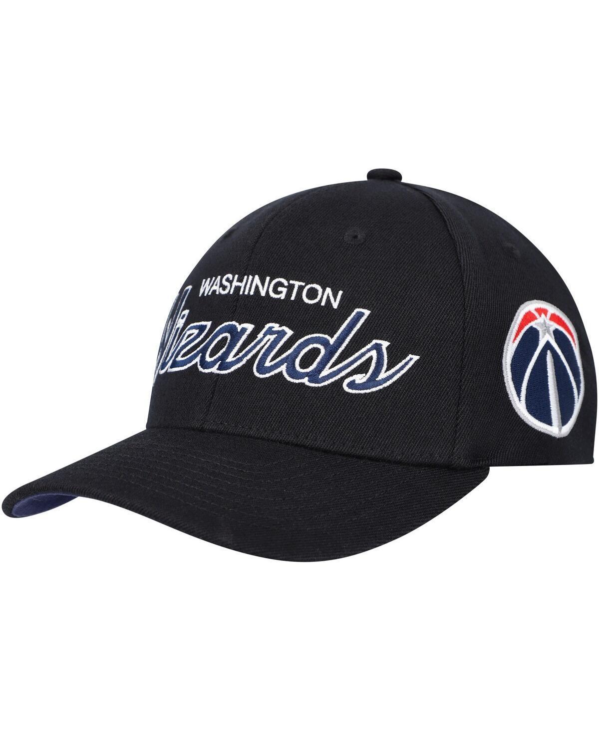 Mens Mitchell & Ness Black Washington Wizards Mvp Team Script 2.0 Stretch Snapback Hat Product Image