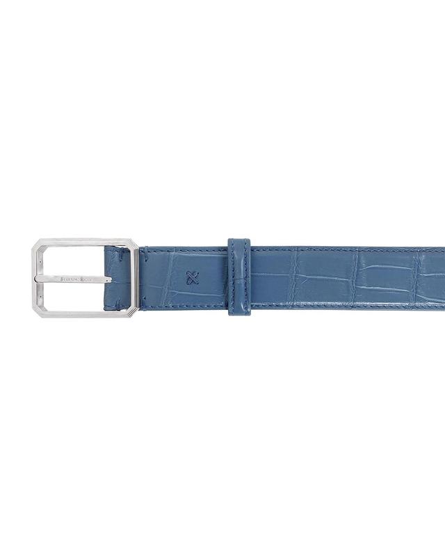 Stefano Ricci Men's Crocodile Leather Belt - Size: 42in / 105cm - PETROL Product Image