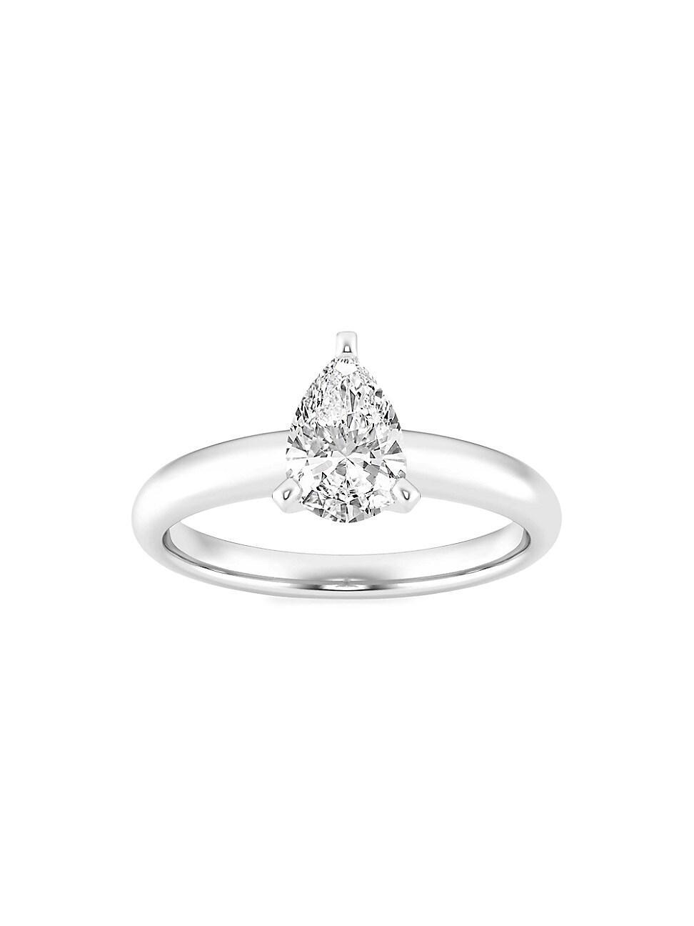 Womens 14K White Gold & 1 TCW Lab-Grown Diamond Solitaire Engagement Ring Product Image