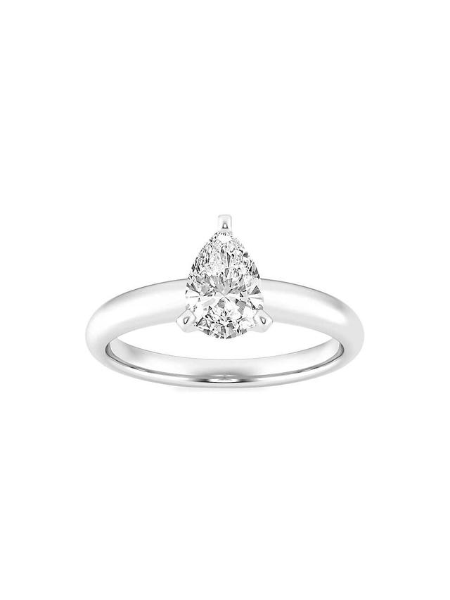 Womens 14K White Gold & 1 TCW Lab-Grown Diamond Solitaire Engagement Ring Product Image