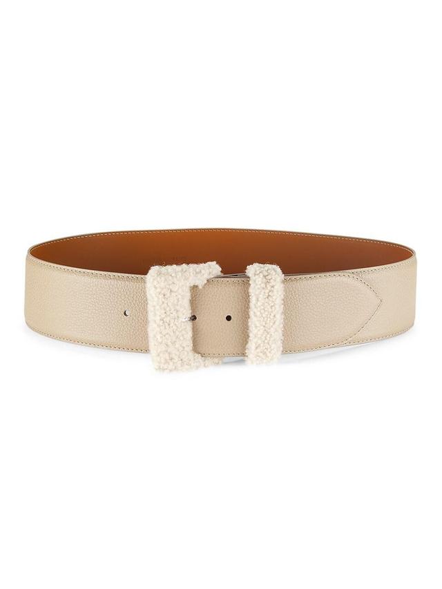 Womens La Merveilleuse Shearling & Leather Belt Product Image