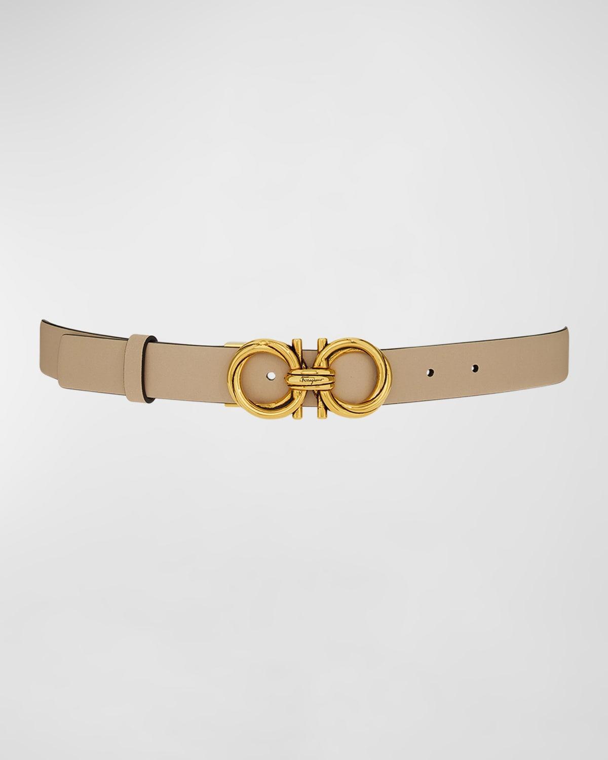 FERRAGAMO Double Gancio Reversible Leather Belt Product Image