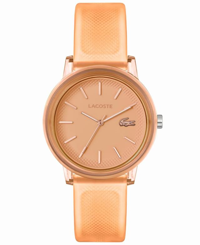 Lacoste Womens 12.12 Analog Orange Silicone Strap Watch Product Image