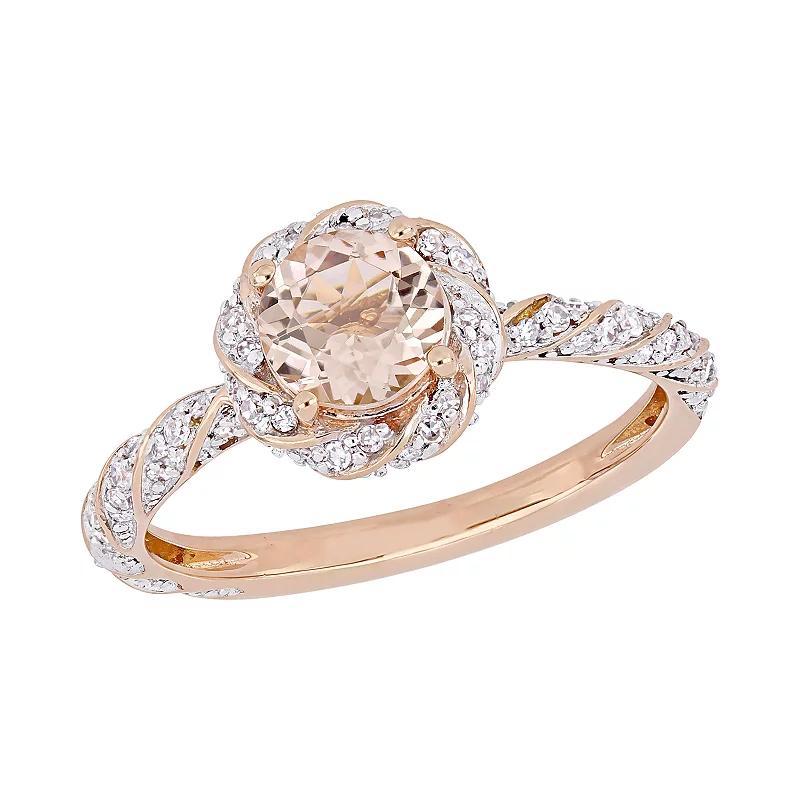 Womens Stella Grace Stella Grace 14K Gold 1/4ct Diamond & Morganite Ring, Womens 14k Pink Product Image