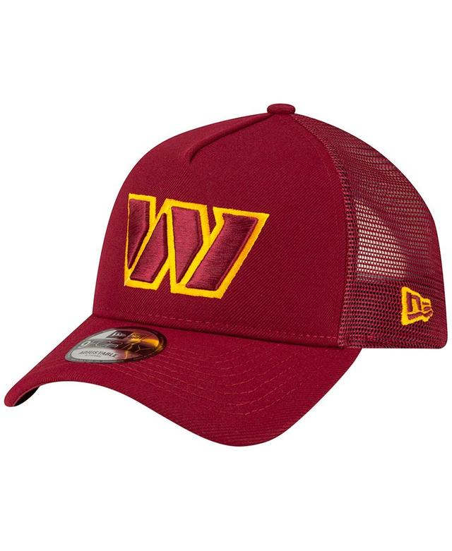 Mens New Era Burgundy Washington Commanders A-Frame Trucker 9FORTY Adjustable Hat Product Image