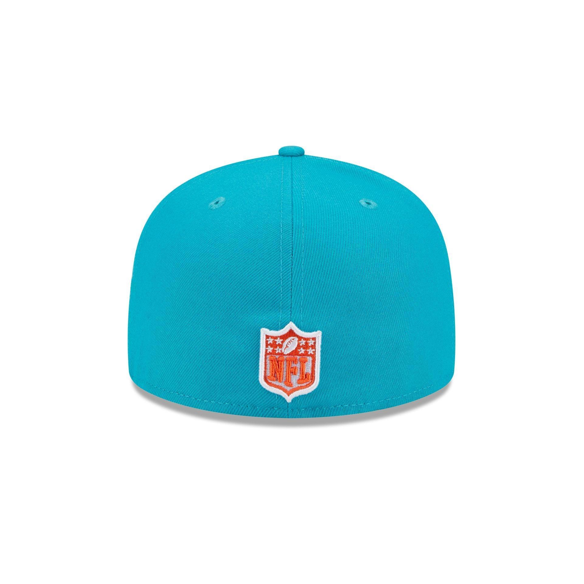 Miami Dolphins Script Sided 59FIFTY Fitted Hat Male Product Image