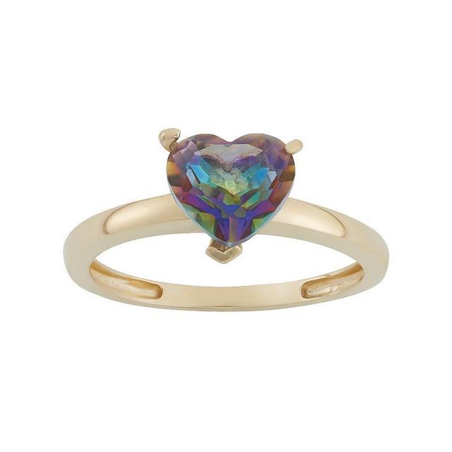 Designs by Gioelli Mystic Topaz 10k Gold Heart Ring, Womens Blue Product Image