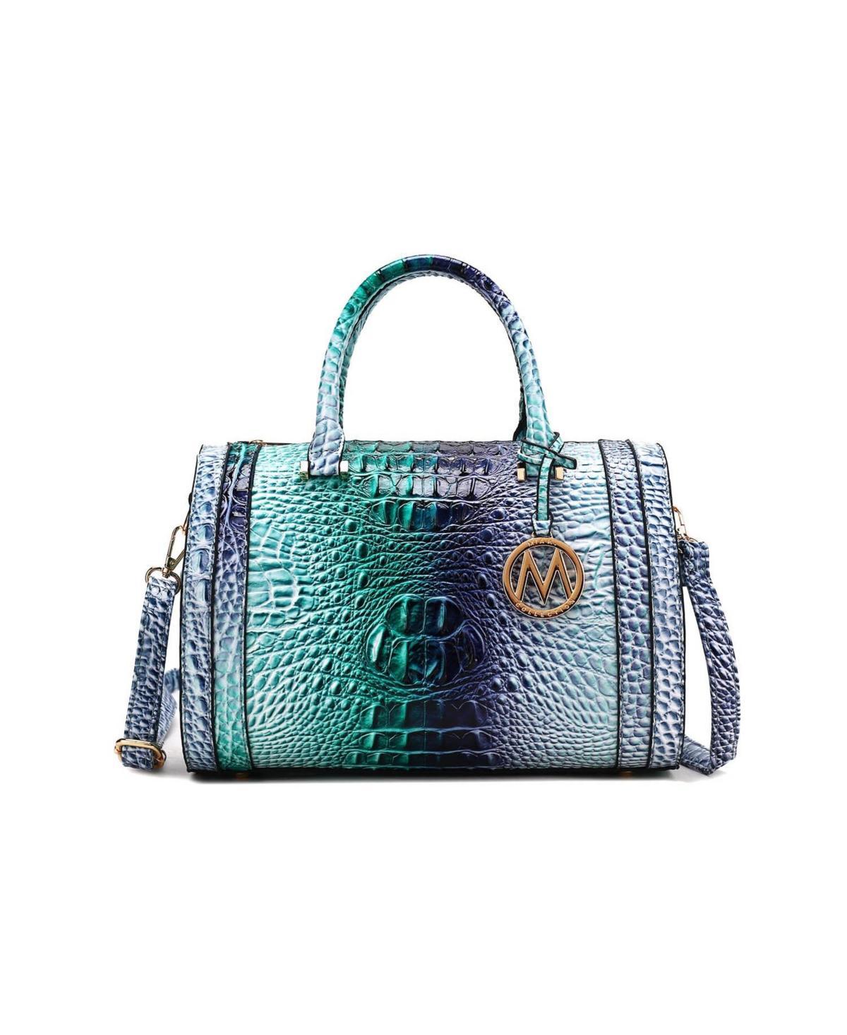 Mkf Collection Eleanor Gradient Rainbow Faux Crocodile-Embossed Women s Satchel Bag by Mia K Product Image