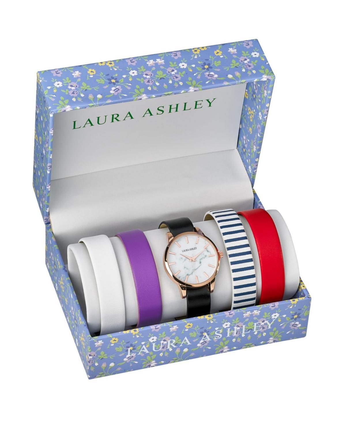 Laura Ashley Rose Gold Slidethrough Interchangeable Marble Dial Set Watch Product Image