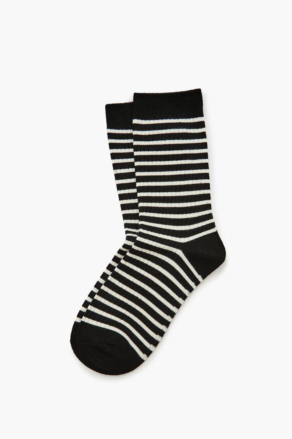 Striped Rib-Knit Crew Socks | Forever 21 Product Image