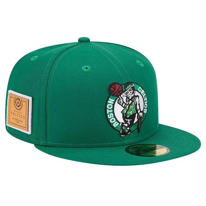 Mens New Era Kelly Boston Celtics Court Sport Leather Applique 59FIFTY Fitted Hat Product Image