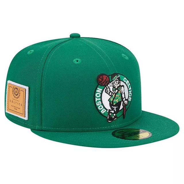 Mens New Era Kelly Boston Celtics Court Sport Leather Applique 59FIFTY Fitted Hat Product Image