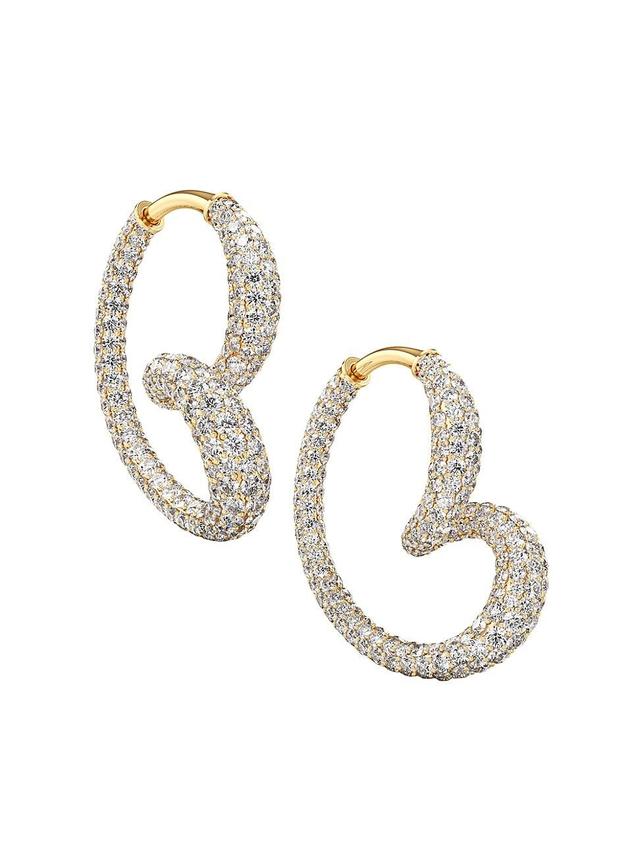 Womens Whirlwind 18K Yellow Gold & 4.80 TCW Lab-Grown Diamond Heart Hoop Earrings Product Image