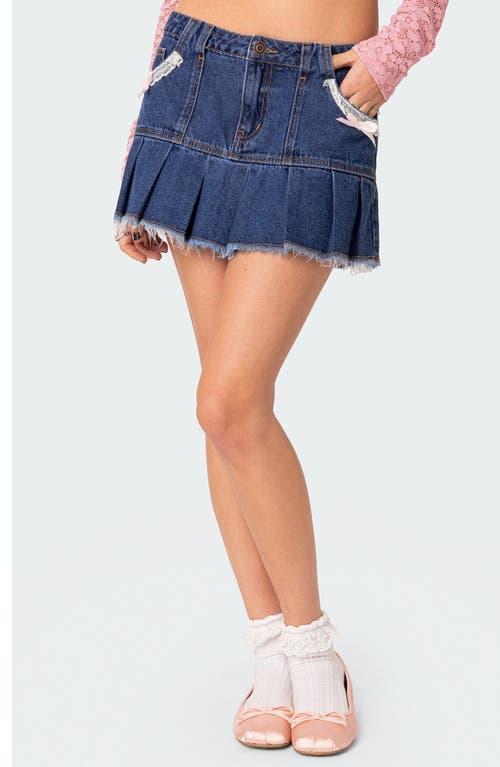 EDIKTED Katalina Pleated Denim Miniskirt Product Image