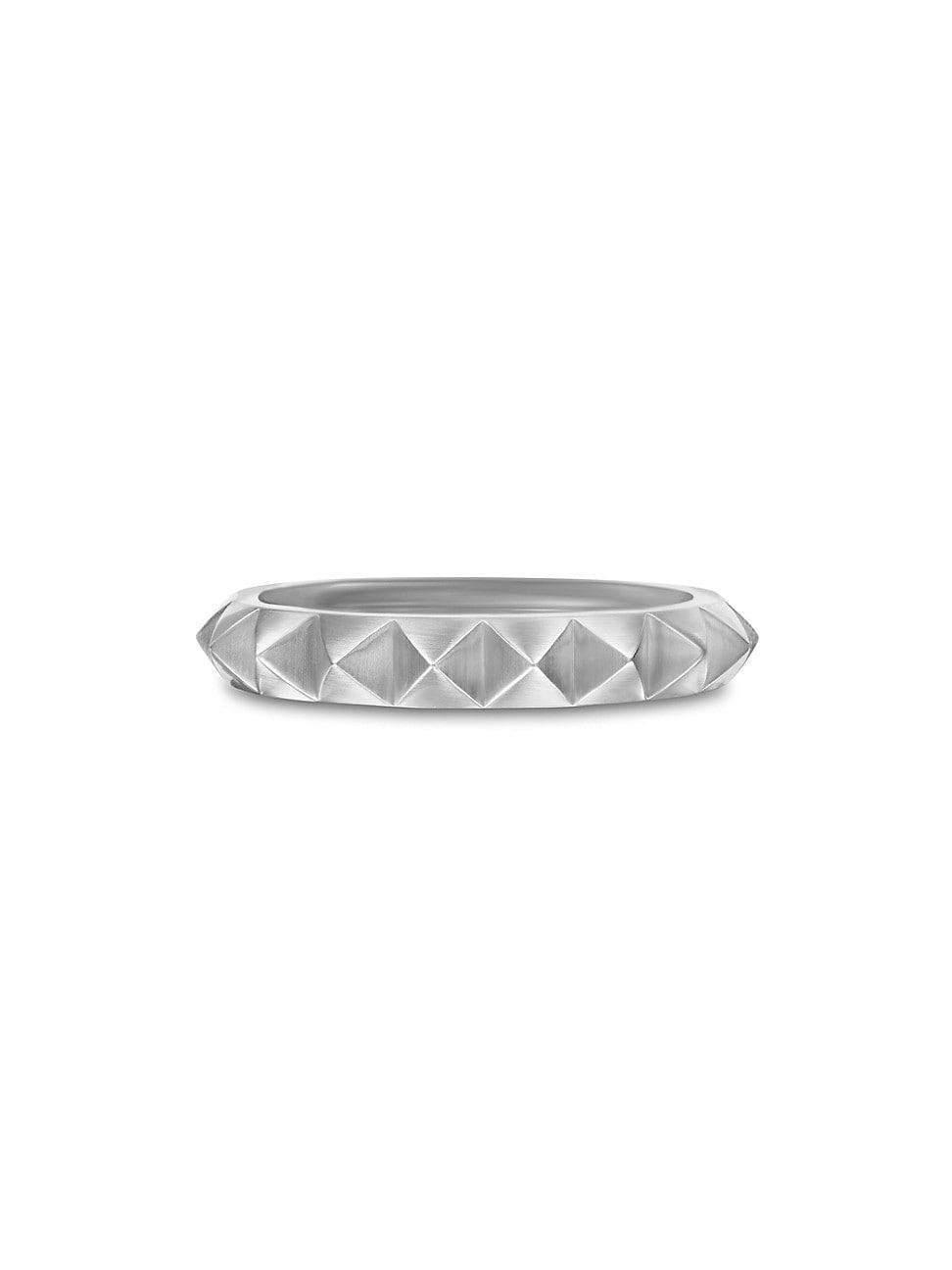 Mens Pyramid Band Ring in Sterling Silver, 4MM Product Image