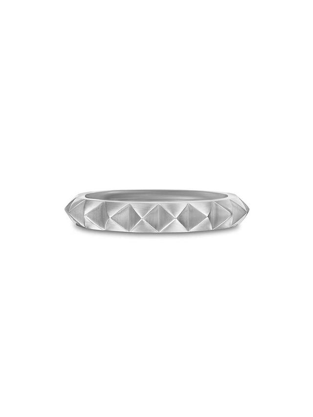 Mens Pyramid Band Ring in Sterling Silver, 4MM Product Image