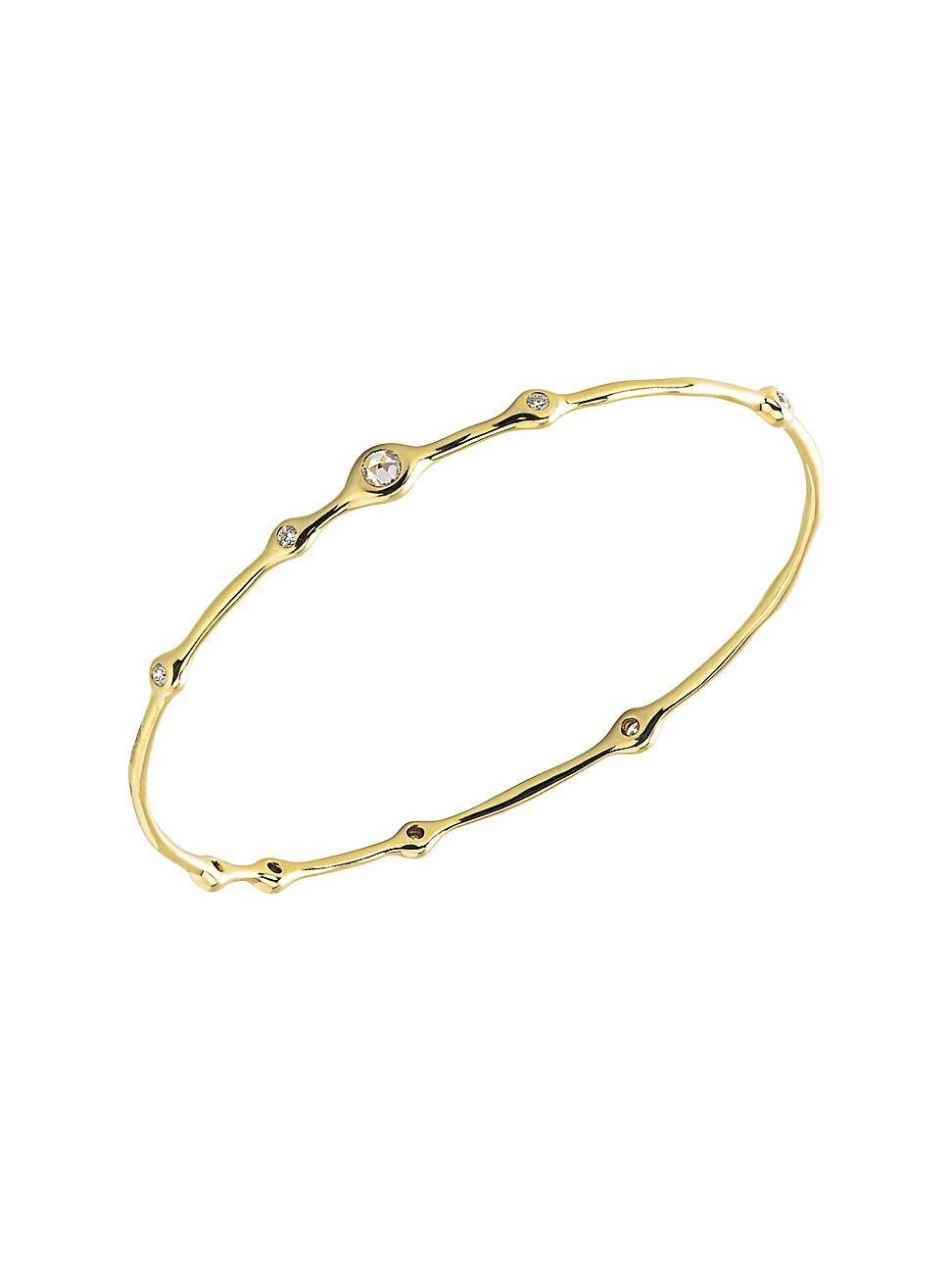 Womens Stardust 18K Yellow Gold & 9-Diamond Bangle Bracelet Product Image