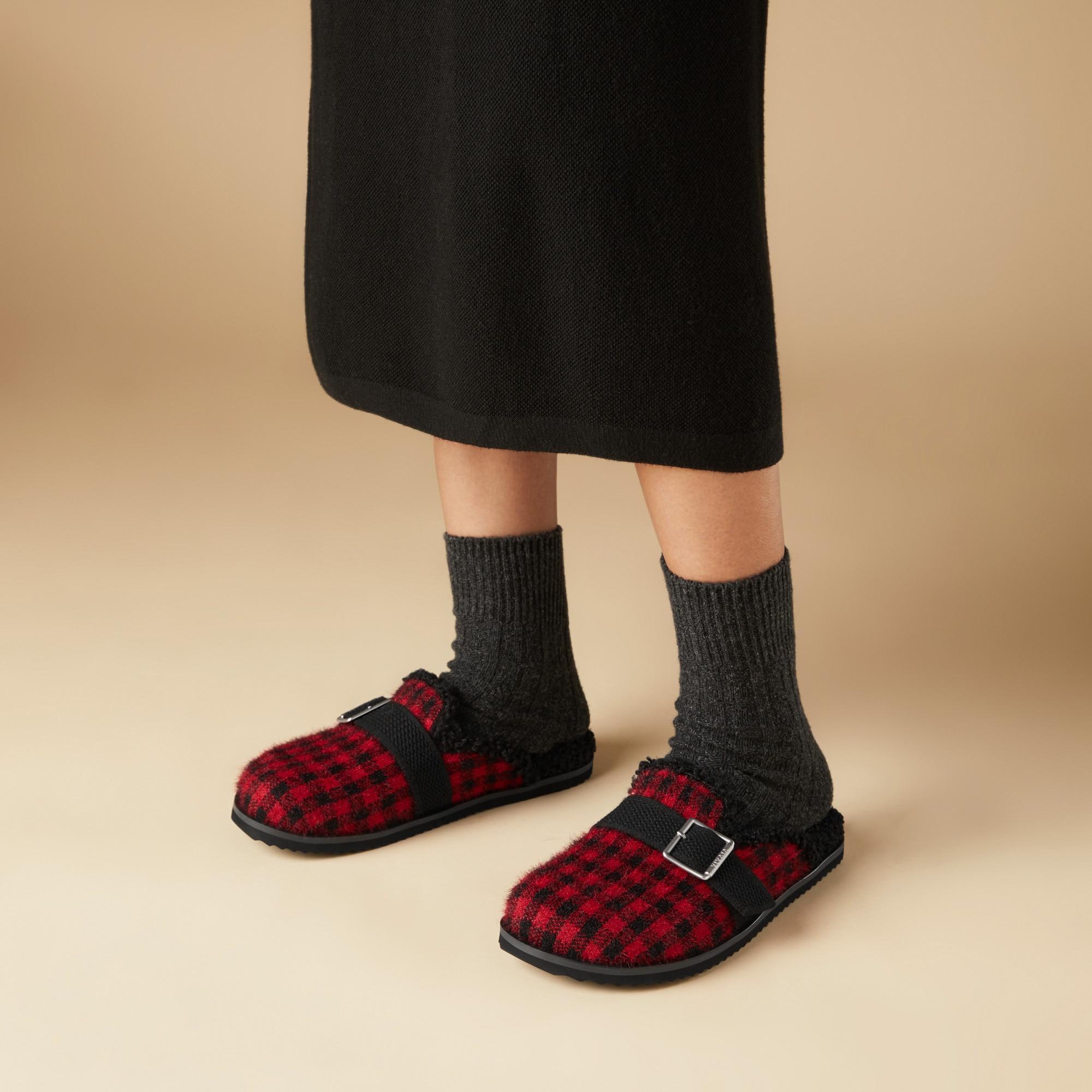 Round-Toe Faux Mink Knit Slippers (Hazel) Product Image