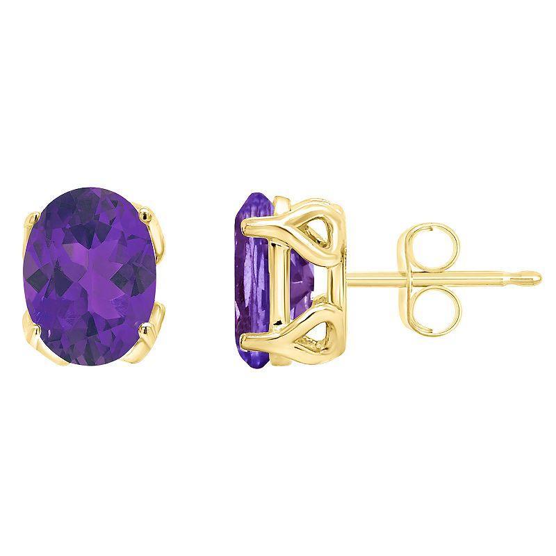 Macys Amethyst (2-3/8 ct. t.w.) Stud Earrings in 14K Yellow Gold Product Image