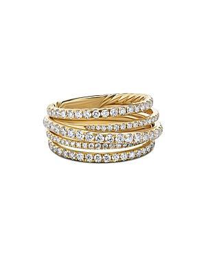 Womens Pav Crossover Ring In 18K Yellow Gold With Diamonds Product Image