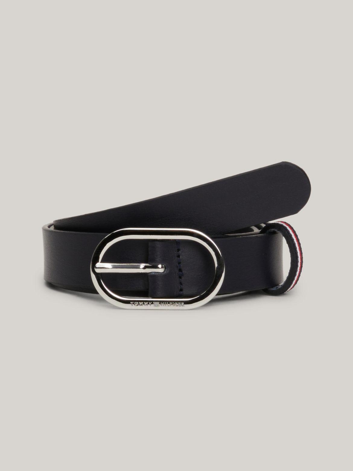 Tommy Hilfiger Women's Signature Oval Buckle Leather Belt Product Image