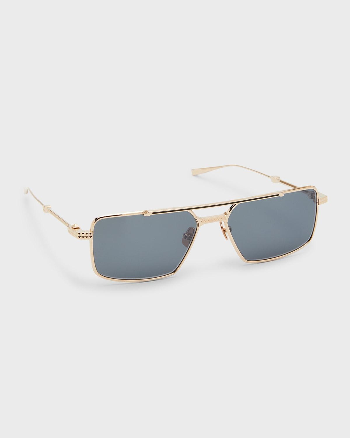 Mens V-SEI Double-Bridge Aviator Sunglasses Product Image